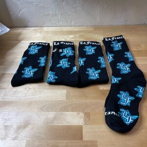 La france set of 4 Black and Blue Men's Socks